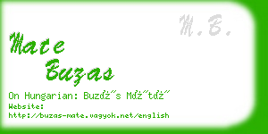 mate buzas business card